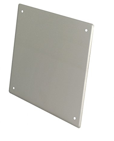 Abdeckblech Edelstahl gebürstet 150 x 150 mm mit Edelstahlschrauben und Dübel