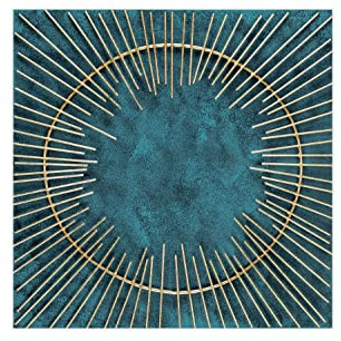 KunstLoft Wanddeko Metall | 100% HANDGEFERTIGT | 60x60x2,5cm | Wandbild Metall 'Himmelsfirmament' | Abstrakte Skulpturen | Gold Blau | Wandskulptur | Metalldeko Wand Wohnzimmer