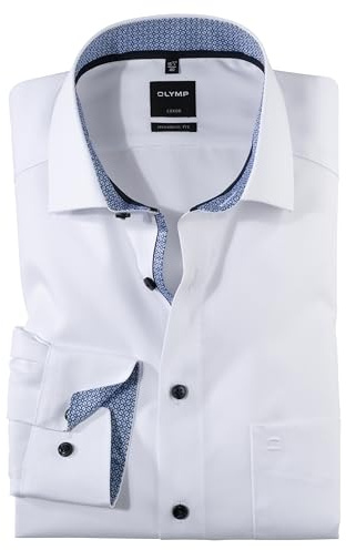 OLYMP Luxor Modern Fit Businesshemd Herren - Bügelfrei, Pflegeleicht, 100% Baumwolle - Langarmhemd Herren - Passend zum Anzug - Weiss 00