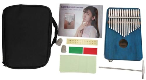 Bnineteenteam Thumb Piano, 17 Schlüssel Kalimba Mahagoni Kalimba Eingebauter EQ-Tonabnehmer mit Tragetasche Mbira mit Stimmhammer für Musikliebhaber Kalimba Daumen Klavier für Kinder(Blau)