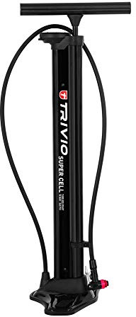 Trivio - Fahrradpumpe Super Cell Hochdruck mit Lufttank fur Tubeless Reifen - 18Bar - Aluminium - Standpumpe für schnelles und einfaches Aufpumpen - Robustes Aluminiumgehäuse - Geeignet für