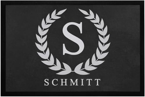 SpecialMe® Fußmatte Name individuell Buchstaben Initale Monogramm Familie rpersonalisierte Türmatte utschfest & waschbar Weiss 60x40cm