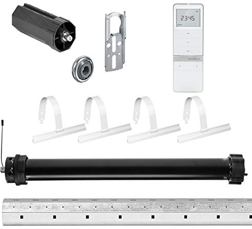 NOBILY Rolladen-Komplett-Set f. 60mm Achtkantwelle Mechanischer Funk Maxi-Rolladenmotor 20Nm + Rolladen Handsender + Mechanik-Set, Gesamtlänge bis 1,50 Meter