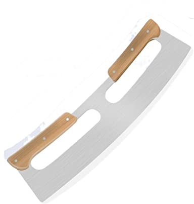 QINGGANGLING999 Rotelle tagliapizza Pizza taglierina addensata Acciaio Inox Pizza Shaker utensile da Cucina in Legno massello Machete Pizza Cutter Taglia Pizza (Size : B)