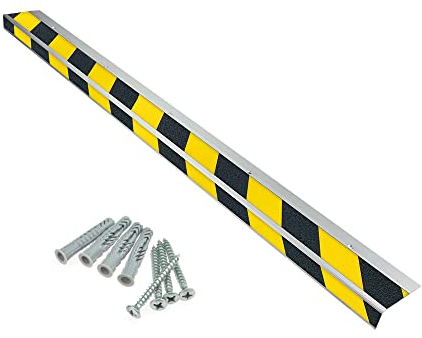 AnTina TAPES® Treppen-Kanten-Profil General Line 90 mm, Kanten-Schutz-Profil mit Antirutsch-Beschichtung R13 für Treppen & Stufen (9x80cm, gelb/schwarz)