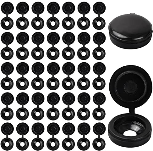 Vesaneae 100 Stück Abdeckkappen für Schrauben, Schwarz Schraubenkappen, Schraubenabdeckungen Kunststoff, Faltschraube Schnappdeckel, Klappschraube Abdeckkappen für Möbel Kleiderschrank Regal