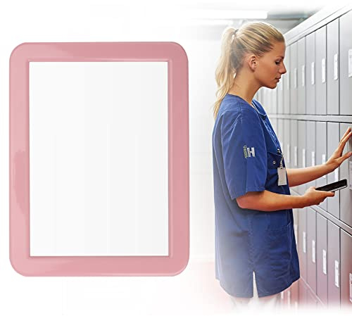 5x7 Zoll Magnetischer Schließfachspiegel, Magnetische Schminkspiegel für Büroschrank, Schulschließfach, Turnhallenschließfach, Kühlschrank, Badezimmer, Werkzeugkasten (Pink)