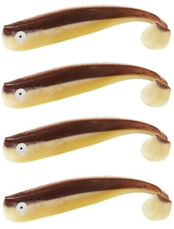 ZANDERKANT - Angelköder - Gummifische - Mega Kauli - 2 Packungen je 2 Stück - Sandmann - 16cm - Greifer 6/0 - schwimmend