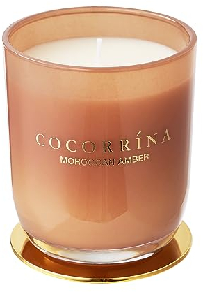 Cocorrína Candle Duftkerze im Glas - Marokkanischer Bernstein, Brenndauer bis zu 40 Stunden, Natürliche Soja-Kerze, Weihnachten Geschenk Kerze, 180g