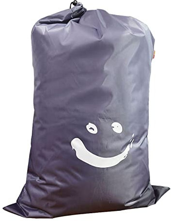 Tissting Wäschesack Reise Schmutzwäsche 120L 61 x 92 cm Groß Faltbar Nylon Wäschesammler mit Kordelverschluss, Wäschebeutel Kleidung Organizer Wäschesack für Reisen, Wäscheraum(Grau)