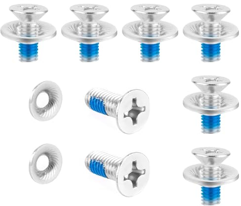 16 Tornillos Fijaciones Snowboard, con Arandelas Tornillos Montaje Snowboard Acero Inoxidable, Accesorios Tornillos Fijación Esquí Piezas Deportivas Accesorios de Repuesto para Snowboard