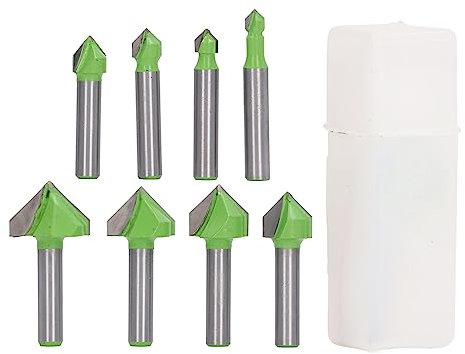 Mèche De Routeur à Rainure En V à Tige De 8 Mm, Fraise à Bois, Fraise En Bout à Rainure En V, Pour Bois, Panneaux Stratifiés, MDF, Contreplaqué