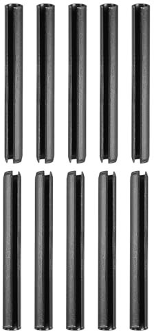 DTGN 6mmx60mm(DxL) Slotted Spring Pin - 20Pack - Good for Home Machine Fastener - 65Mn Spring Dowel Tension Roll Pin - Black