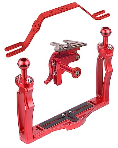 Unterwasser-Video-Stabilisator-Halter, Legierung, Kamera-Halterung, Doppel-Handgriff mit Kugelklemmen-Halterung zum Tauchen, Aluminiumlegierung, Unterwasser-Video-Licht-Stabilisator-Tablett,
