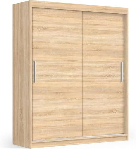 meble masztalerz Schwebetürenschrank mit Spiegel Sonoma 180 x 215,5 x 59 cm | Kleiderschrank Schlafzimmer, Wohnzimmer Schrank, Schlafzimmerschrank , Garderobenschrank, Möbel für Wohnzimmer