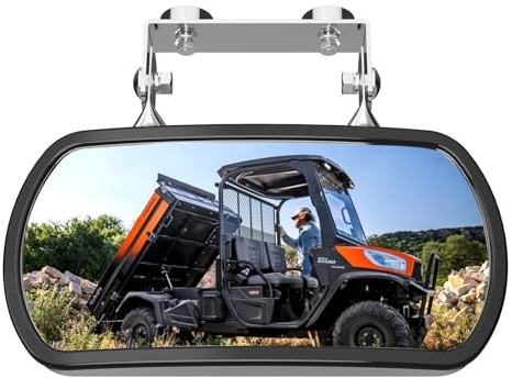 Lifronkit Magnetic Tractor Mirror, Rearview and Side Mirrors for Tractors, Forklifts, Golf Cart, Fit for John Deere, Kubota, Convex Mirror with U-Bracket, Screw-on or Magnets Installation,no Vibration