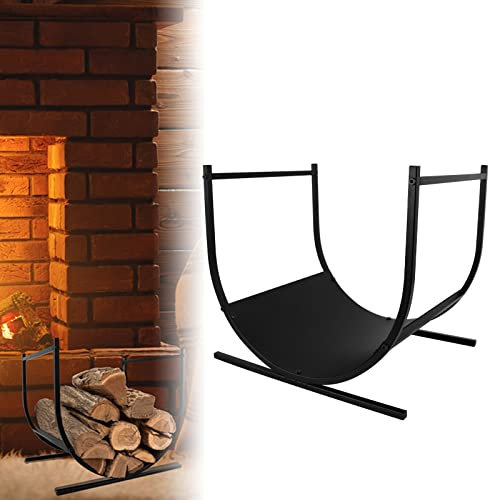 FIVMEN Kaminholzregal Aussen Metall U-förmiges Brennholzregal Feuerholzregal mit Stabilem Sockel Holzlager Holzregal Kaminholzständer für Kaminholz Brennholz Innen und Außen, 44x37x40 cm