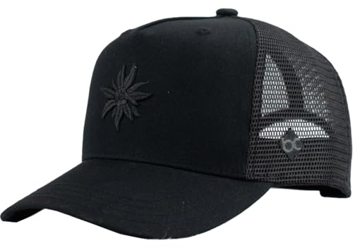 Bavarian Caps BC Cap Edelweiß Black Edition Curved SCHWARZ - -