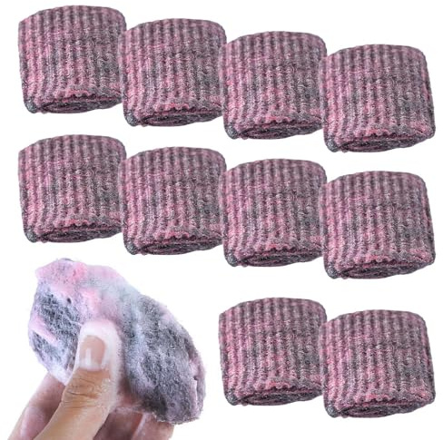 Umiocns 10 x Stahlwolle-Seifenpads, Stahlwolle-Schrubber, Brillo-Pads mit Seife, Scheuerpads, Haushaltsreinigungsschwämme, vorgeseifte Pads zum Reinigen von Geschirr, Töpfen, Pfannen, Grills und