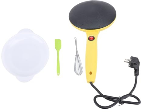 Crêpière électrique, 8 Pouces, Antiadhésive, Contrôle Automatique de la Température, Machine à Crêpes Instantanée, Idéale pour les Crêpes, les Roti, les Crêpes avec Fouet à