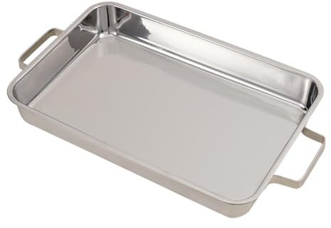 MagiDeal Fischbackblech aus Edelstahl, rechteckig, rostbeständig, Zubehör, Serviertablett, Tiefe zum Kochen von Fleischlasagne, M