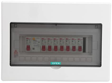 ANKROYU Electric Distribution Box, Plastic Consumer Unit Lighting Distribution Box, 7 Way Circuit Breaker Switch for Indoor Wall Circuit Breaker