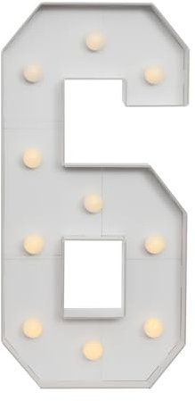 LED Zahlen 3D Lampe Beleuchtete Ziffern,Buchstaben Lichter Alphabet Lampe,KT-Board,Light Up Zahlenfür Hochzeit,Geburtstag,Party, Weihnachtslampe (6)