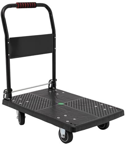 Plattformwagen,Transportwagen Mit Griff,Lagerwagen Klappbar,Bis 150 Kg Tragkraft,Klappwagen Aus Stahl,Rollwagen Als Transporthilfe,Rollwagen Mit Anti-Rutsch-Beschichtung