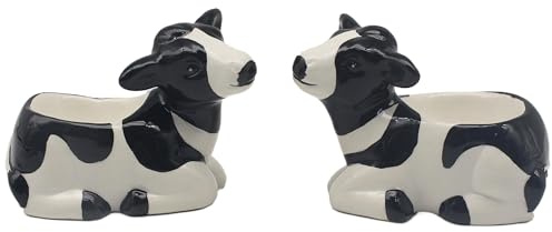 The Leonardo Collection Cow Novelty Egg Cups for Kitchen & Home | Ideal Eggs Cup for Egg Holder Storage | Durable Egg Holder for Everyday Use | Stylish Kitchen Accessory As Egg Cup