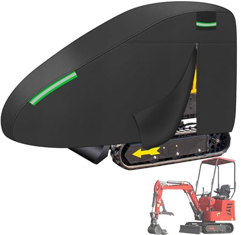 Mini Excavator Cover, Waterproof 420D Oxford Windproof Mini Excavator Accessories Compatible with Bobcat E20/Kubota U17/John Deere 17G/Yanmar ViO17 for 128L x 45W x 75H