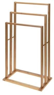 Well Home 100% Bamboo Towel Rail with 3 Support Bars