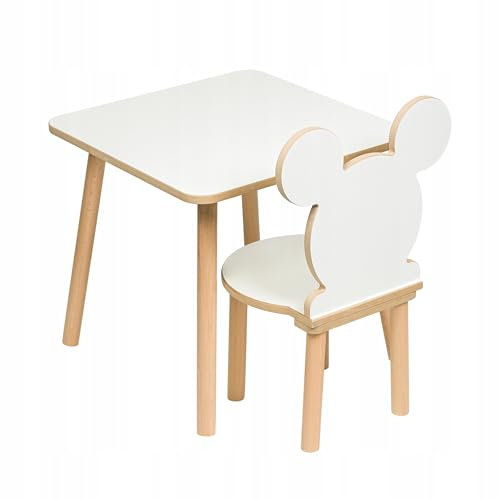 PlayPals Furniture Kindertisch & Stuhl Set 50 x 50 x 47 cm – Holztisch mit Kinderstuhl | MDF & Holz kinderzimmer Tisch und stühle, Kinder Tisch und Stuhl Set