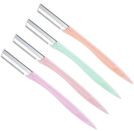 BATHVEVE 4juegos Afeitado Para Cejas Maquinilla De Afeitar Portátil De Acero Inoxidable Con Estuche Recortador De Cejas Para Uso Casa