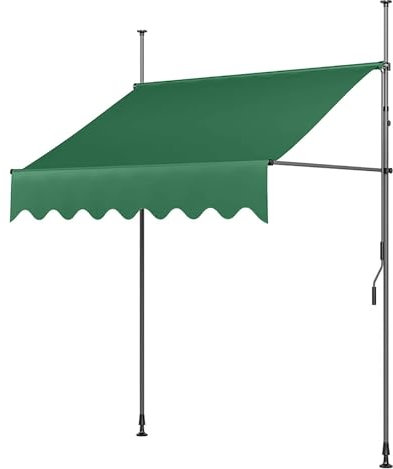No Drilling Manual Retractable Awning, Outdoor Patio Window or Door Awning Sunshade Shelter, 118 Height Adjustable Patio Door Window Awnings Canopy, Sunshade/waterproof(G,51.18x59in/130x150cm)