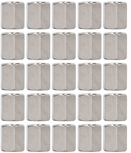 20 pcs M8 x 1,25 304 Écrous de couplage hexagonal en acier inoxydable, connecteurs de tige filetés pour boulons, goujons