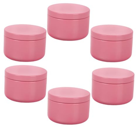 GARIOUANS 6 Leere Kerzenbehälter DIY Kerzengläser Mit Deckel Leere Kerzenhalter Kerzenaufbewahrungsdosen Kerzenherstellungsgläser Kerzenherstellungsdosen Rosa