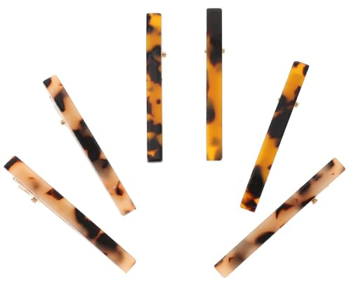 ELAYARD 6pcs Barrettes Cheveux Femme en Acrylique Acétate Confortables Antidérapantes Design Imprimé la Mode pour Coiffures Variées et Présents D'anniversaire
