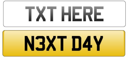 Car Show Plate Various Options | Borders | Badges | (Non-Road Legal), Road-Legal Plate, Double Borders, Car/ATV/Scooter/Off Road Number