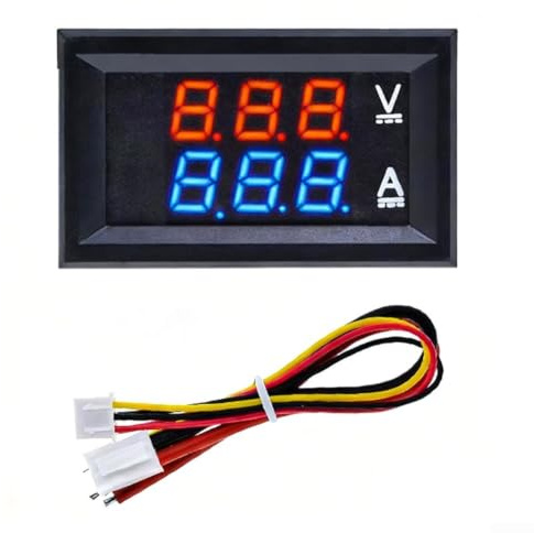 Amperometro digitale voltmetro,Tester doppio display DC,Pannello LED 0-100V 10A per auto solare
