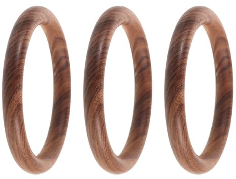 SHINEOFI 3pcs Wooden Bangle Bracelets for Women and Men, Bohemian Vintage Style with Seamless Wood Grain Continuity, Suitable for Sensitive Skin, for Festivals and Casual Gatherings