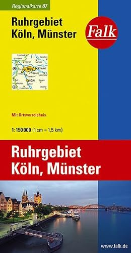 Falk Regionalkarte Ruhrgebiet - Köln - Münster 1:150 000