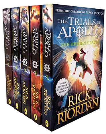 Rick Riordan Trials of Apollo Collection 5 Books Set (The Hidden Oracle, The Dark Prophecy, The Burning Maze, The Tyrant’s Tomb & The Tower of Nero)