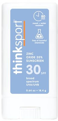 Thinksport Sunscreen Stick - 30 SPF (0.64oz)- Ideal for Every Day Use - Non-Toxic Ingredients