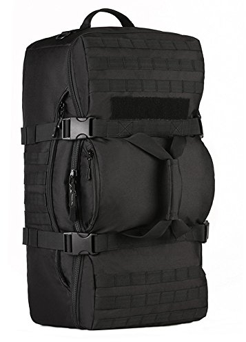 YuHan Rucksack im Militär-/Armee-Stil für Trekking, Wandern, mit Molle-System, 60 l Füllmenge, Schwarz