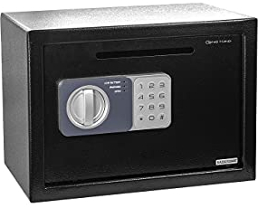 Genie Hand | Möbeltresor für Zuhause mit Elektronik Zahlenschloß und Schlüssel Tresor Safe mit Einwurfschlitz – B-Schloss – Anti-Bounce -Technologie