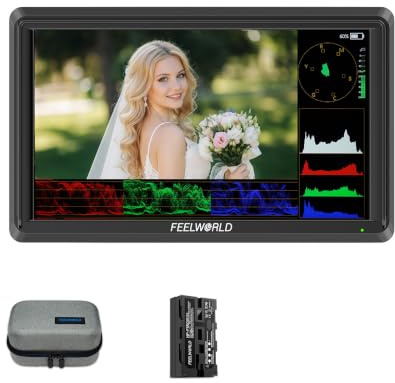 FEELWORLD S55 5.5 inch Camera DSLR Field Monitor Small Full HD 1920x1152 IPS LUT Video Peaking Focus Assist with 4K HDMI 8.4V DC Input Output Include Tilt Arm