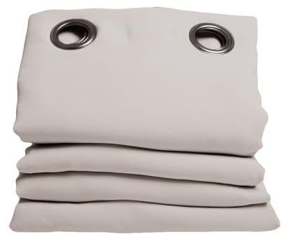 Moondream DecibelControl™ Akustikvorhang 3in1 | Lärmschutz | Thermoisolierung Winter+Sommer | 100% Verdunkelung | Patentierte Technologie | EU Herstellung | Ösen | Grau MC17 | 140B x 300H cm