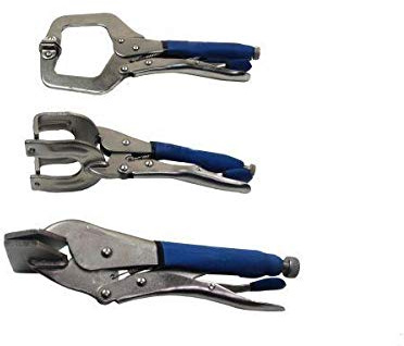 US PRO Tools 3pc Locking Mole Vice Grip Weld Clamp Set with Grip Handles 2073