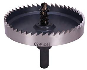 Utoolmart Scie-cloche HSS - Diamètre d'ouverture : 80 mm - Lame de coupe en acier rapide - Profondeur de coupe : 20 mm - Pour acier inoxydable, plaque de fer et cuivre