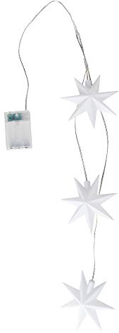 Ideen mit Herz LED-Sterne-Trio zum Hängen | batteriebetrieben | Ø12cm je Stern | Timer-Funktion: 6 Stunden AN | 18 Stunden AUS | jeweils 1 LED-Licht in Warmweiß | Fenster-Deko zu Weihnachten